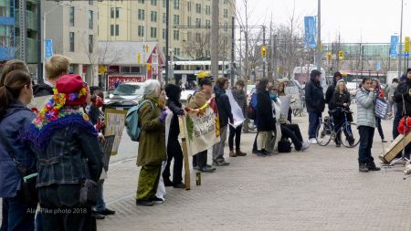 Crowd shot outside Barrick AGM. Photo: Alan Pike