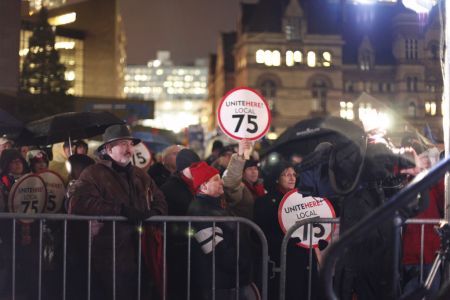 police barricades prevent people from entering City Hall photo: Kristyna Balaban