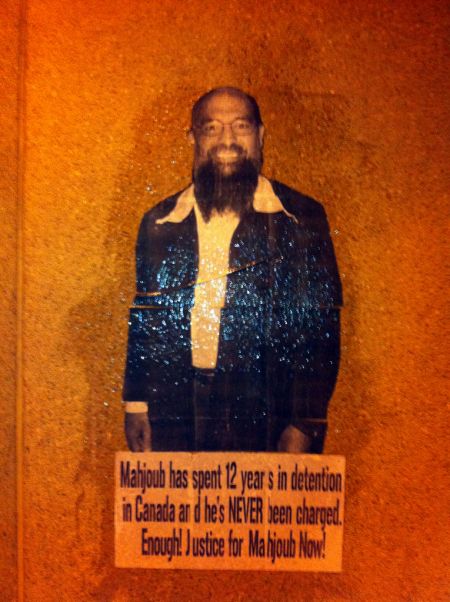 Toronto Jail Postered in support of Mahjoub