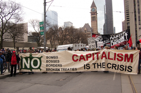 This photo is from the lead marchers at Mayday 2012. (Kristyna Balaban)