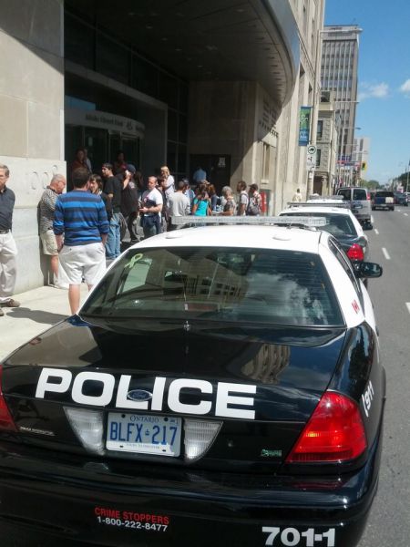 Outside Hamilton's John Sopinka Courthouse. PHOTO: The Indignants