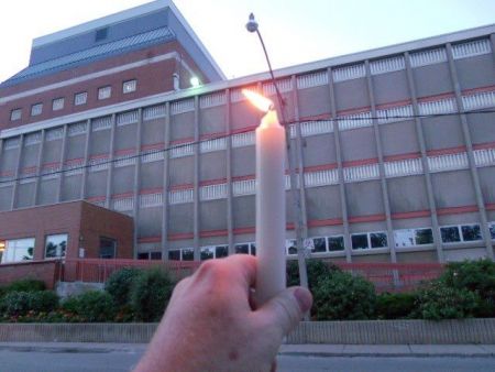 A Vigil outside the Don Jail on Prisoner's Justice Day. Photo by Graeme Bacque.