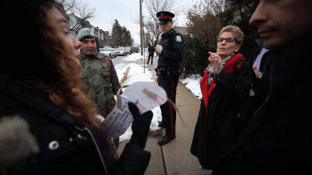 Katie Krelove delivering her letter