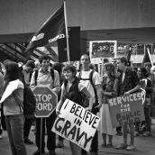 Many people carried homemade signs.