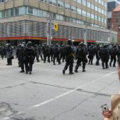 3rd cohort of cops from College St. police headquarters after bank access improved.