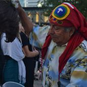 Tata Barlo leads memorial for Adolfo Ich Chamán.