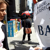 This woman tried to defend Barrick. "What are you doing to create jobs?" she asked. I explained to her that at one of Barrick's mines, the North Mara mine in Tanzania, 40,000 people were economically displaced to create Barrick's mine. That is about double Barrick's entire labour force around the world.