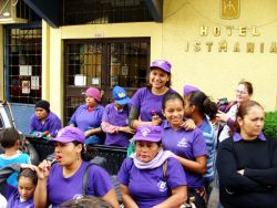 Nov. 27, 2009 - Early in the morning, COFADEH gets a call reporting that a leader of the feminist movement in Honduras, which has been among the strongest currents in the Resistance, has been detained and is being held.  Outside the police station, dozens of women wear their groups' shirts and demand her release.  Women as young as 13 years old stand tall in the face of military and police.