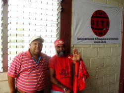 Nov. 30, 2009 - Two prominent members of the Resistance prepare to lead the crowd of hundreds on a caravan through Tegucigalpa to celebrate the successful boycott of the 'elections' and demand the re-instatement of the President that they chose - Manuel Zelaya - and a restoration of the project for constitutional reform.