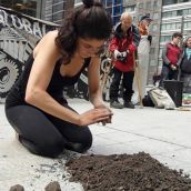 A powerful bodywork piece was performed by artists Rehana Tejpar and Naty Tremblay. Photo by Kim Abis.