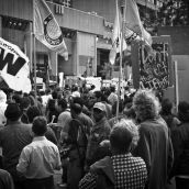 Many unions were present including TTC workers, United Steelworkers, teachers.