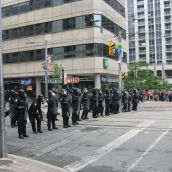 2nd cohort of cops from College St. police headquarters after bank access improved.