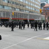 2nd cohort of cops from College St. police headquarters after bank access improved.