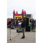 Ojistariyo speaking at Kanonhstaton (infront of Bouncy Castle #1)