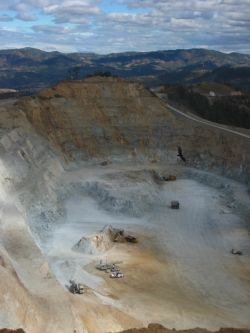 The open pit at the Marlin mine. [Guatemala]