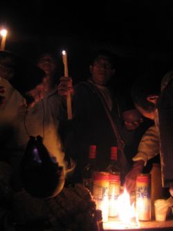 Ceremony Preparations in Mayan Community Struggling Against HudBay/CGN Mining Project. Photo: Sandra Cuffe, 2007.